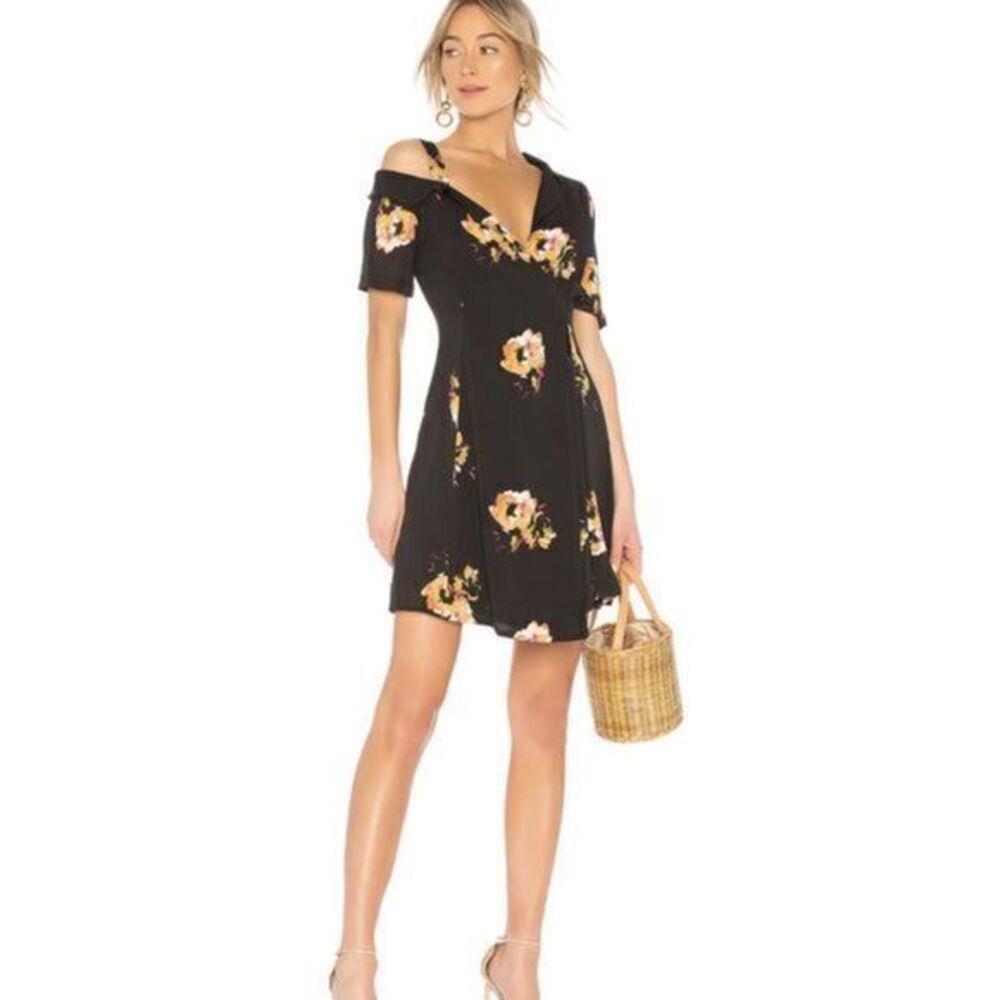 A.L.C Wrapย mini ladies NWT Dressโin Black & Saffron in size 2